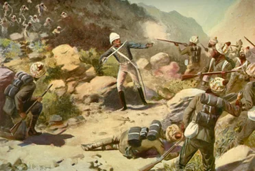 Roberts ralliant les pionniers à Umbeyla, 1901