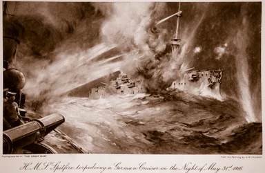 Le H.M.S Spitfire torpille un croiseur allemand dans la nuit du 31 mai