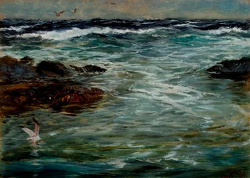 Étude de la mer à Portscatho, Cornouailles, 1901