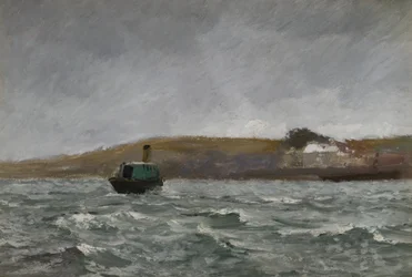 Paysage marin avec remorqueur