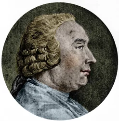Portrait de David Hume, philosophe écossais. Dessin par Charles - Nicolas Cochin Jr.