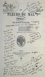 Bon à dessiner de "Fleurs du Mal", annoté par Charles Baudelaire