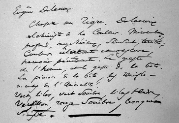 Texte du poète Charles Baudelaire (1821-1867) sur le peintre Eugène Delacroix publié en 1846