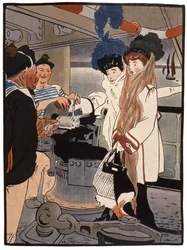 Navire de guerre, c.1900 (impression)