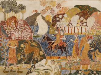 Deux figures sur une mule