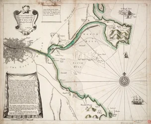 Carte correcte de la ville et du port de Dublin, Irlande