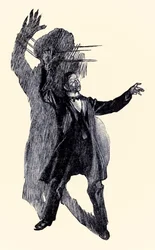 Il y avait Henry Jekyll du Strange Case of Dr Jekyll and Mr Hyde par Robert Louis Stevenson (1850-1894) illustré par Charles Raymond Macauley (1871-1934)