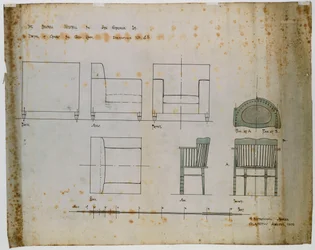 Conceptions pour une chaise rembourrée et une chaise à broche