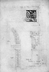 Détails de la Fontaine dans les Lavabos, Certosa di Pavia, 1891