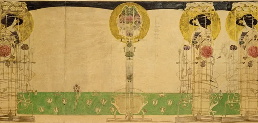 Conception préliminaire pour la décoration murale de la salle du premier étage des salons de thé de Miss Cranston, Buchanan Street, 18967