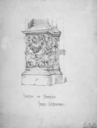 Croquis de piédestal, Cathédrale de Sienne, 1891