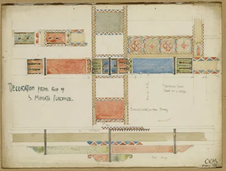 Études de panneaux de plafond décoratifs, San Miniato, Florence, 1891