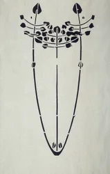 Reproduction moderne du pochoir original de Mackintosh pour décoration murale, motif d