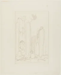 Narcisse au bord de la piscine ; illustration pour "Le Disciple" d