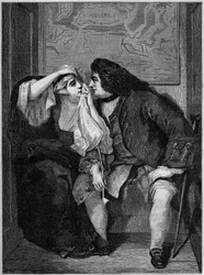 Illustration du roman de Laurence Sterne « La Vie et les Opinions de Tristram Shandy, Gentleman » (1713-1768) : Oncle Toby et Veuve Wadman. D
