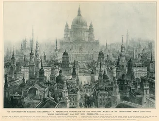 Vue perspective des principales œuvres de Sir Christopher Wren