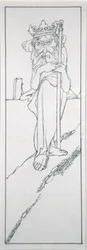 Il tenait un sceptre dans sa main et portait une couronne sur son front, illustration de 