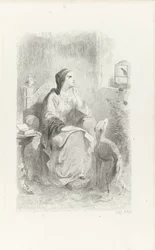 Hélène regardant par une fenêtre