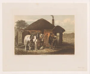 Maréchal-ferrant discutant avec un homme