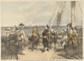 Maarten Tromp avant le début de la bataille navale de Duins, 1639