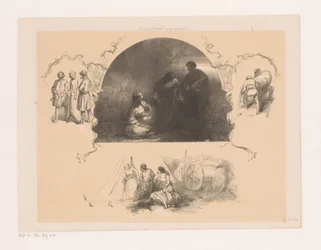 Hommes et femme allongée