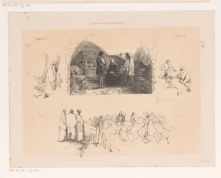 Femme en conversation avec deux hommes