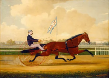 Budd Doble conduisant Goldsmith Maid au Belmont Driving Park