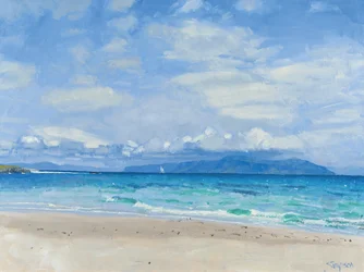 Distant Yacht, Iona, 2014 (huile sur toile)
