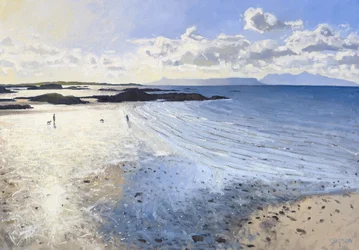 Promeneurs de chiens, côte ouest, 2015 (huile sur toile)