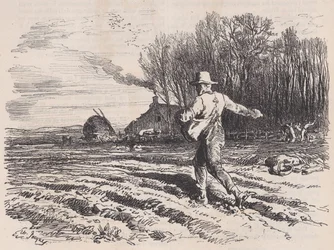 Semer des graines, du Magasin Pittoresque, mai 1857