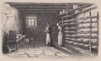 Une fromagerie, du Magasin Pittoresque, vers 1852