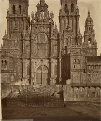 La façade occidentale de la cathédrale de Saint-Jacques-de-Compostelle, Espagne