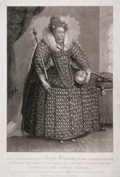 La reine Elizabeth I tenant sceptre et orbe, 1868