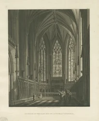 Intérieur de la cathédrale de Lichfield - Chapelle de la Vierge (gravure aquatinte)