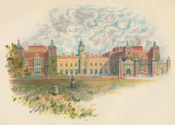 Hatfield House, Hertfordshire - Façade sud, vers 1890