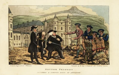 Un maçon écossais informe des touristes anglais que leur ancienne épée fauchon rouillée est une lame moderne d