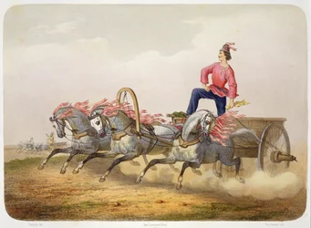 Course de voitures, gravé par Yves Grenier