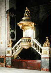 Chaire avec Figures Dorées de Foi et Espoir par Guesdon et Charité par Dumont