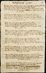 Poème de Charlotte Brontë. Copie autographe, avec des suppressions, du poème 