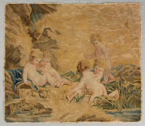 Enfants jouant : Le bain, années 1700