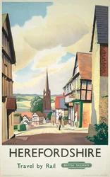 Affiche, British Railways (Western Region). Herefordshire Travel by Rail, Ledbury