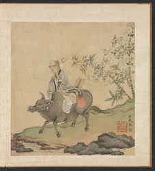 Laozi chevauchant un bœuf