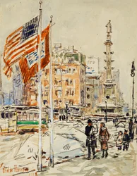 Drapeaux, Columbus Circle