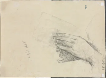 Mains tenant un livre verso, 1889