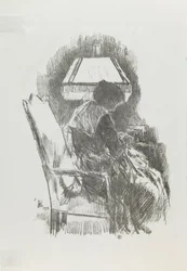 Mme Hassam tricotant