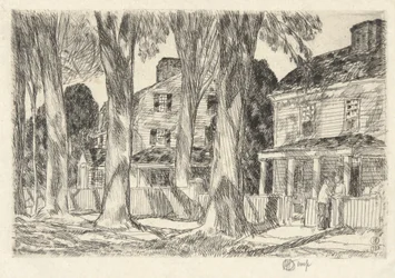 Rue de village ensoleillée, 1925