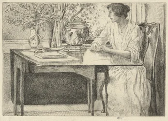 La Table Coloniale (Holley House, Cos Cob) (recto); Paysage avec Grange (verso)