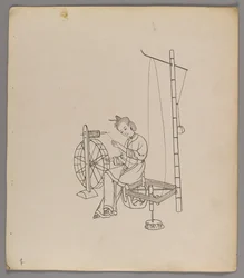 Album de feuilles séparées : Culture et production de la soie