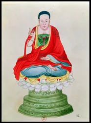 Bouddha assis sur une fleur de lotus
