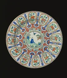 Plat représentant le poète immortel Tang Li Bai, période Kangxi, vers 1690